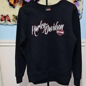 Harley-Davidson Black and Orange Logo Sweatshirt